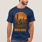 ボストン・レトロ・アールデコ Tシャツ (正面)