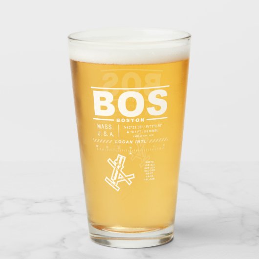 ボストン ローガン国際空港 BOS タンブラーグラス (ドリンク正面)