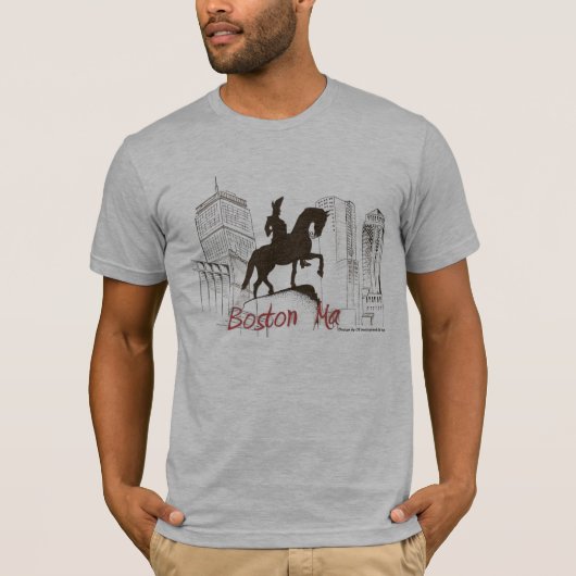 ボストン-ワシントン州のプロフィールT Tシャツ (正面)