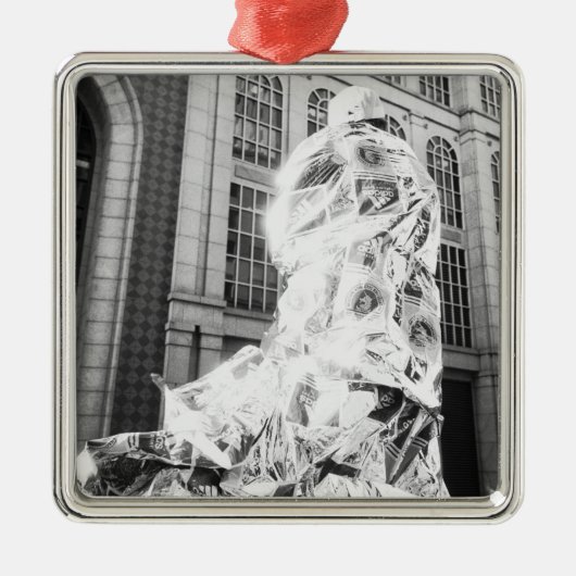 ボストン，米国，フォイル·ボストン·マラソンのランナー メタルオーナメント (正面)