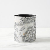 ボストン| 1775-1776年の旧式な地図 マグカップ (中央)