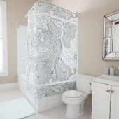 ボストン(1878年)のヴィンテージの地図 シャワーカーテン (インサイチュ)