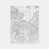 ボストン(1878年)のヴィンテージの地図 フリースブランケット (正面)