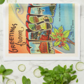 ボストン#2マサチューセッツMAヴィンテージ旅行記念品 キッチンタオル (折り畳み)