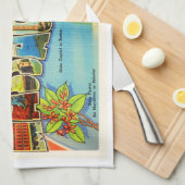 ボストン#2マサチューセッツMAヴィンテージ旅行記念品 キッチンタオル (四つ折り)