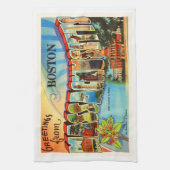 ボストン#2マサチューセッツMAヴィンテージ旅行記念品 キッチンタオル (縦)