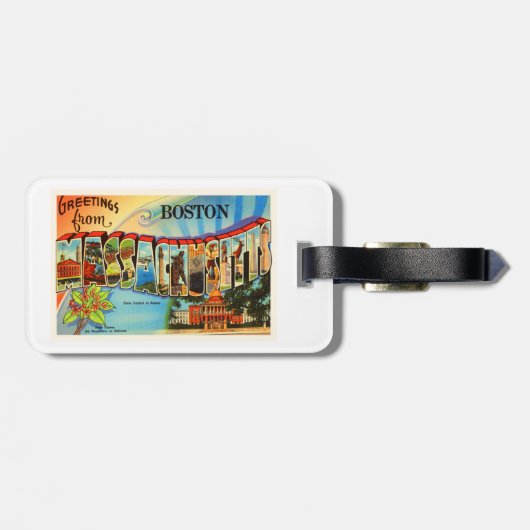 ボストン#2マサチューセッツMAヴィンテージ旅行記念品 ラゲッジタグ (裏面横)