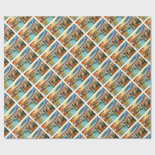 ボストン#2マサチューセッツMAヴィンテージ旅行記念品 ラッピングペーパー (フラット)