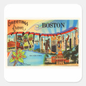 ボストン#2 Massachusetts MAヴィンテージ旅行お土産 スクエアシール (正面)