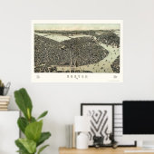 ボストン、MAパノラママップ – 1899 ポスター (ホームオフィス)