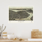 ボストン、MAパノラママップ – 1899 ポスター (キッチン)