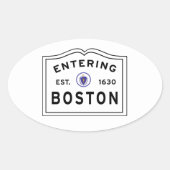ボストンMAに入る 楕円形シール (正面)
