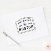 ボストンMAに入る 楕円形シール (封筒)