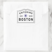 ボストンMAに入る 楕円形シール (バッグ)