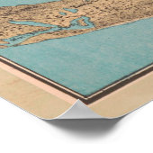 ボストンMAへのヴィンテージ町の地図(1879年) ポスター (角)