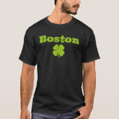 ボストンMAアイルランドプライドシャムロックイメージSt patricksD Tシャツ (正面)