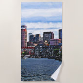 ボストンMAインナーハーバー ビーチタオル (正面)