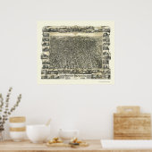 ボストンMAパノラママップ – 1888 ポスター (キッチン)