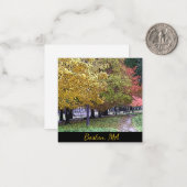 ボストンMA秋リーフ漫画アート0533 ノートカード (正面/裏面インサイチュ)