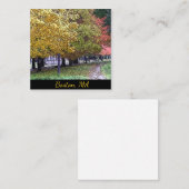 ボストンMA秋リーフ漫画アート0533 ノートカード (正面/裏面)