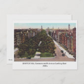 ボストンMA、コモンウェルス・アベニューヴィンテージはがきの表示 ポストカード (正面/裏面)