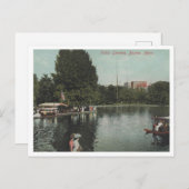 ボストンMA、パブリックガーデン1910 ポストカード (正面/裏面)