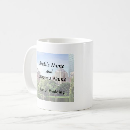 ボストンMA – ボストンのパブリックガーデンから表示 コーヒーマグカップ (正面左)