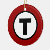 ボストンT - OのクリスマスT セラミックオーナメント (左)
