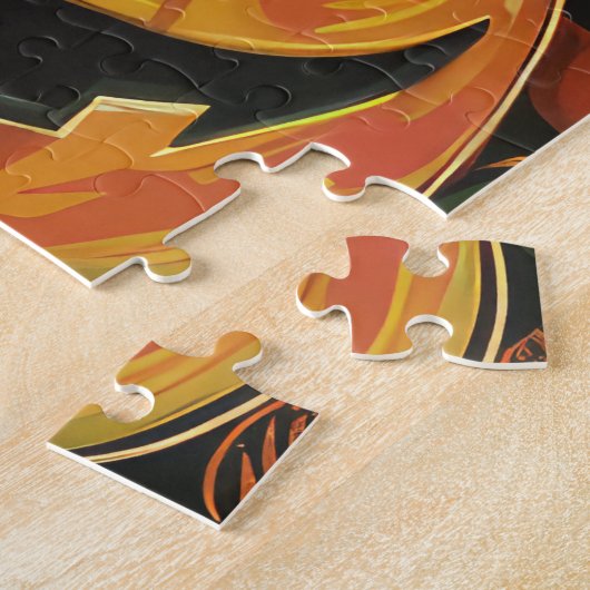 ボスト不気味ンテリアハロウィンウィッチとカボチャ ジグソーパズル (側面)