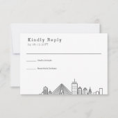 ボスト結婚ン |スタイル化されたスカイラインRSVP 出欠カード (正面)