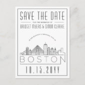 ボスト結婚ン |スタイル設定されたスカイライン日付を保存 ポストカード (正面)