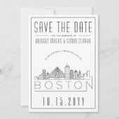 ボスト結婚ン |スタイル設定されたスカイライン日付を保存 招待状 (正面)