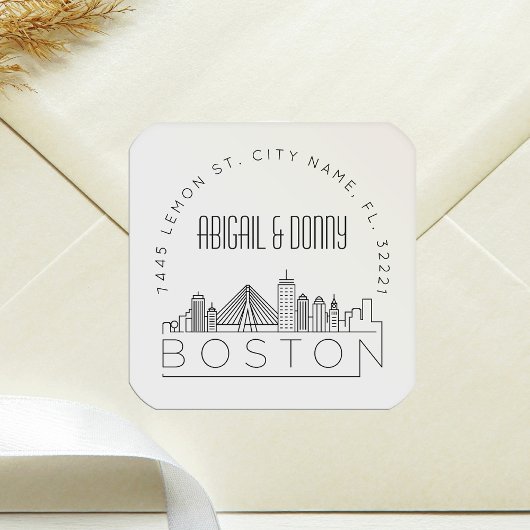 ボスト結婚ン |事前にアドレス指定された封筒用シール スクエアシール