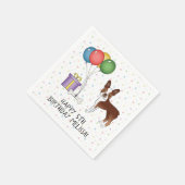 ボスト赤と白ンテリアキュートドッグ – 誕生日 スタンダードカクテルナプキン (角)