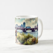 ボスト走ンマサチューセッツ州チャールズ・リバー コーヒーマグカップ (正面右)