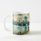 ボスト走ンマサチューセッツ州チャールズ・リバー コーヒーマグカップ (左)