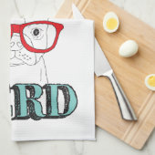 ボスト頭が切れるン・テリア黒白かわいい子犬 キッチンタオル (四つ折り)