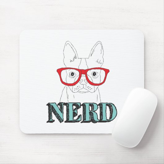 ボスト頭が切れるン・テリア黒白かわいい子犬 マウスパッド (マウス)