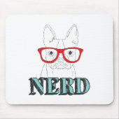 ボスト頭が切れるン・テリア黒白かわいい子犬 マウスパッド (正面)