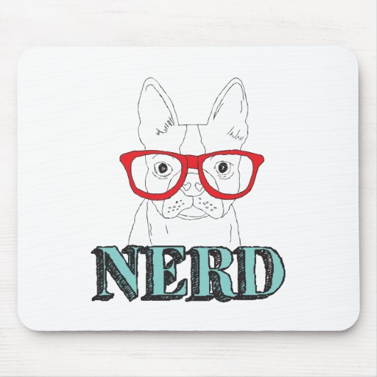 ボスト頭が切れるン・テリア黒白かわいい子犬 マウスパッド (正面)