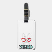 ボスト頭が切れるン・テリア黒白かわいい子犬 ラゲッジタグ (正面縦)