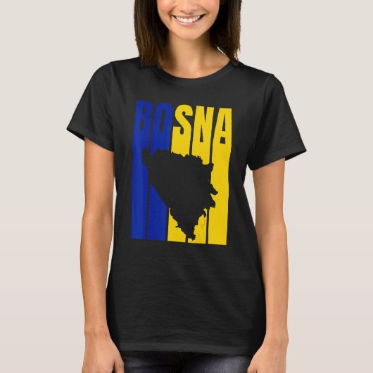 ボスナシルエットボスニア国旗 Tシャツ (正面)