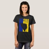 ボスナシルエットボスニア国旗 Tシャツ (正面フル)