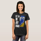 ボスニアとイスラエルのミックスDNAフラグ伝統 Tシャツ (正面フル)