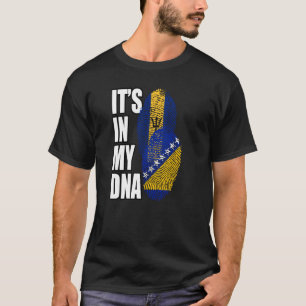 ボスニアとバルバドスミックスDNAフラグ伝統 Tシャツ