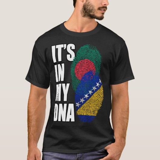 ボスニアとバングラデシュミックスDNAフラグ伝統 Tシャツ (正面)