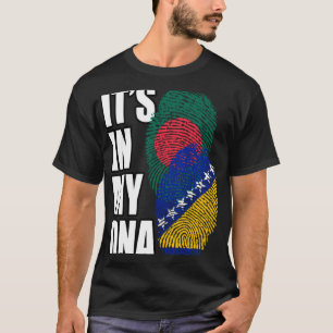 ボスニアとバングラデシュミックスDNAフラグ伝統 Tシャツ