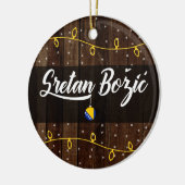 ボスニアのメリークリスマス、素朴なSretan Božić セラミックオーナメント (左)