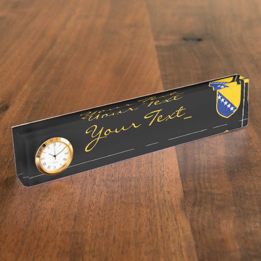 ボスニアの個人的な旗 デスクネームプレート (側面)