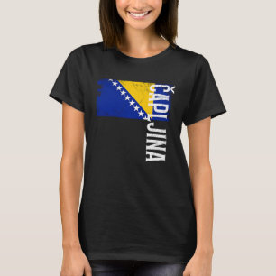 ボスニアの男性女性キッズのためのカプレジナ・ボスニア国旗 Tシャツ